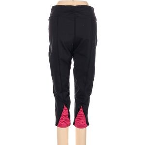 Reebok Playdry Active Pants Size S Black Red Accent Sport Capris Yoga Exercise
